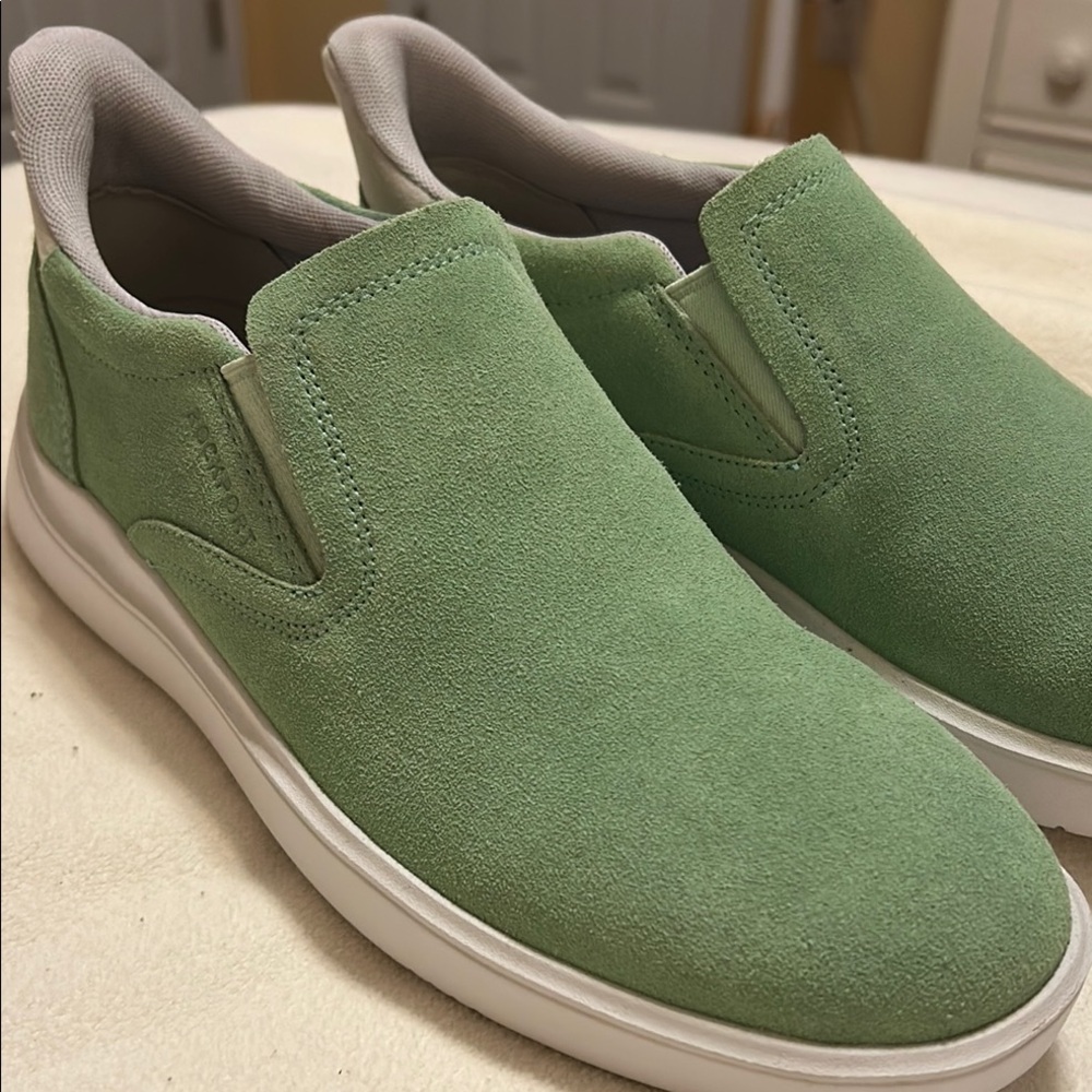 Green Suede Men's Slip-On Shoes